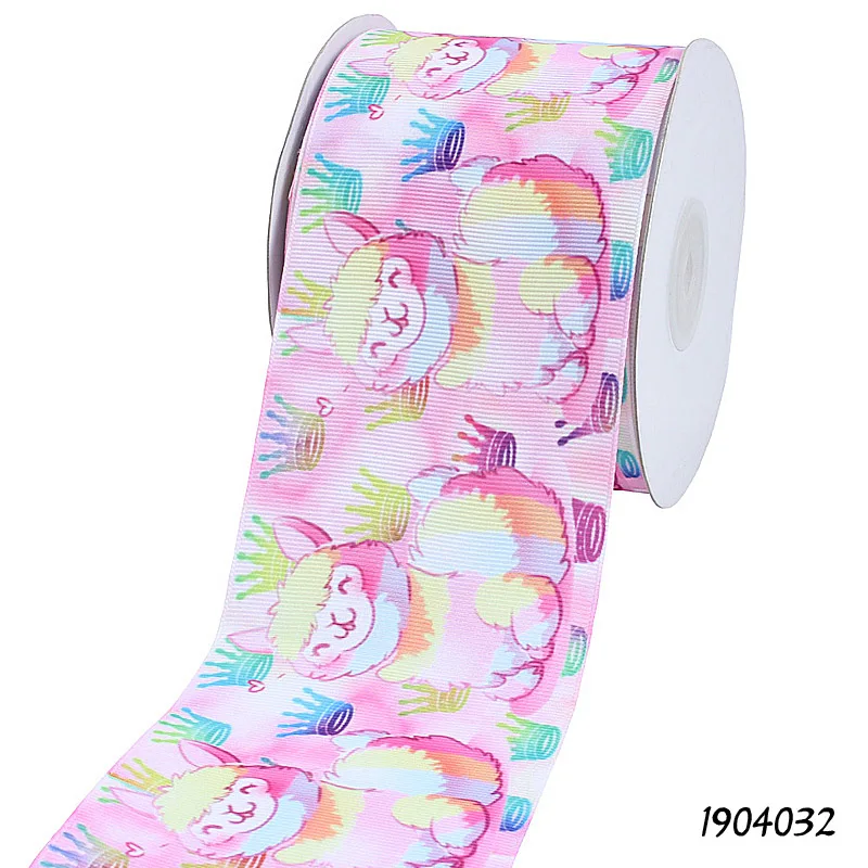 (50 ярдов/партия) FLRARIBBON популярный мультфильм Llama grosgrain школьная лента с