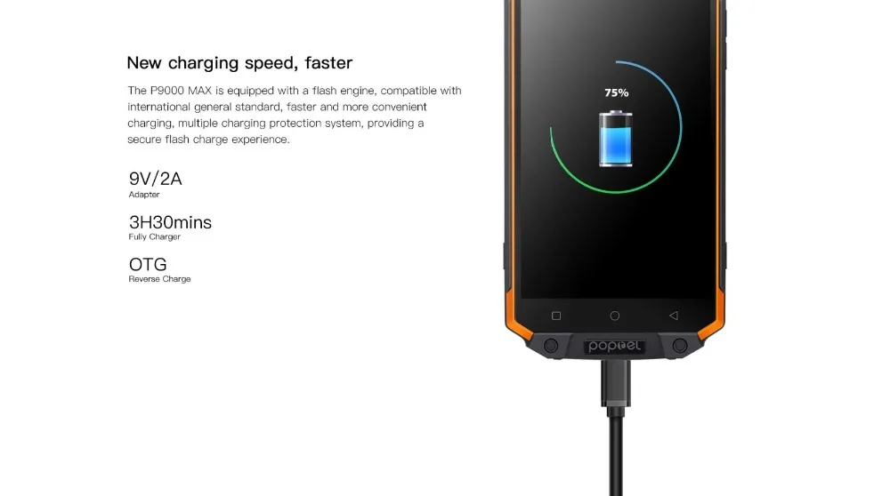 POPTEL P9000 Max 4 ГБ 64 mtk6750 восемь ядер Мобильный телефон 5 дюймов Full HD 1920x1080 Android 7 0 13MP OTG IP68