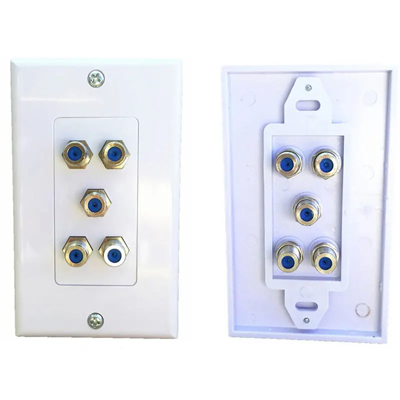 5 Port Television Satellite Wall Plate RCA Coax Cable Coaxial Jack for CCTV TV ABS | Компьютеры и офис
