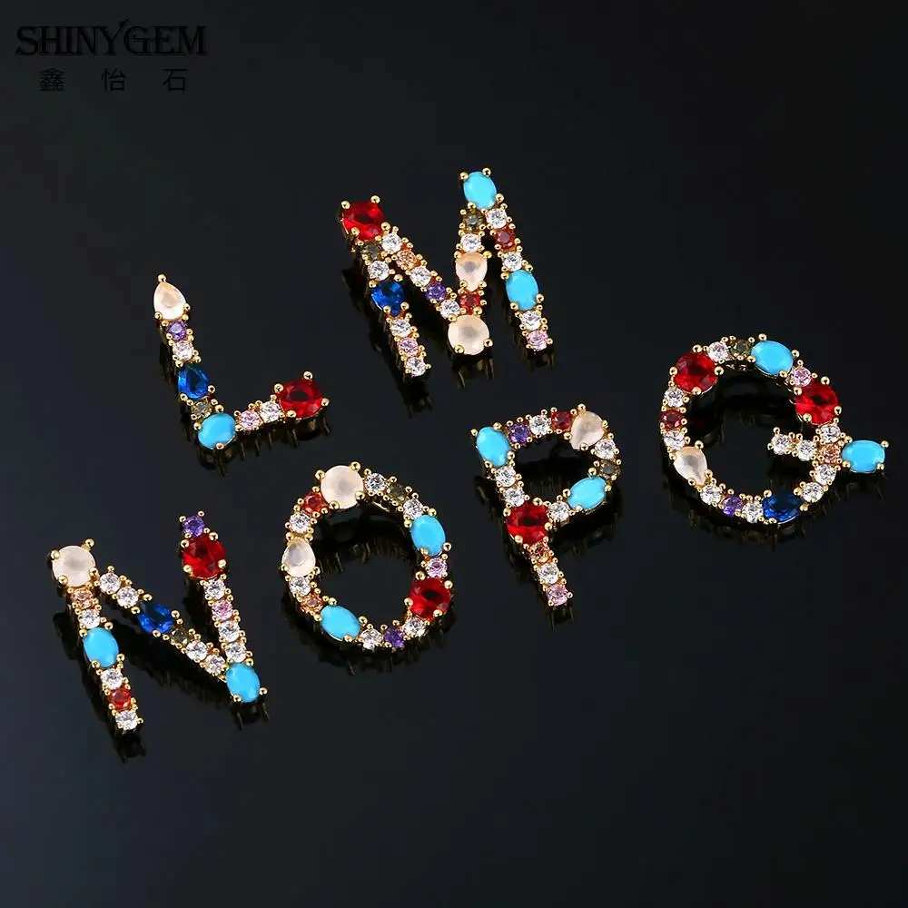 ShinyGem Радужное ожерелье с 26 буквами богемное фианитами и кристаллами