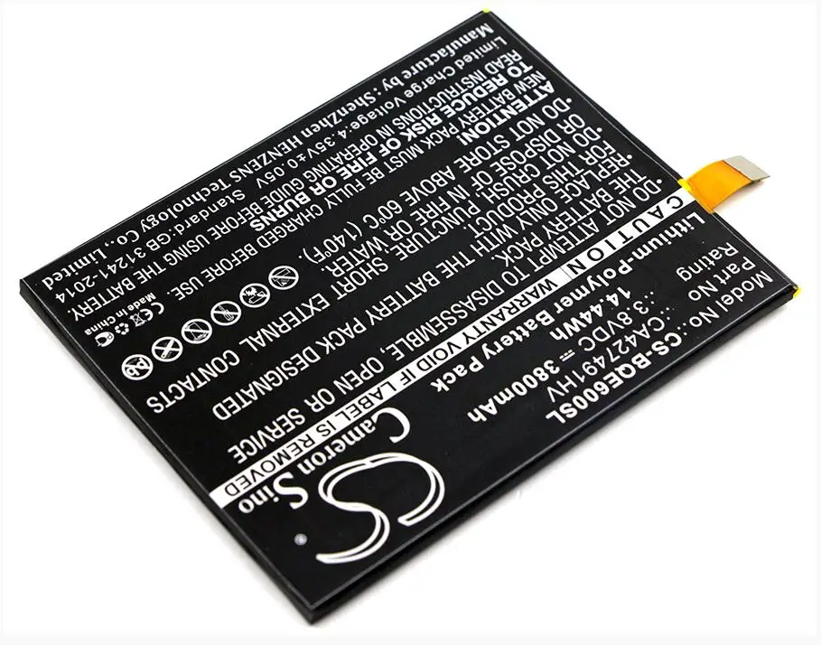 Аккумулятор Cameron Sino 3800mAh для мобильного телефона BQ Aquaris E6 CA427491HV аккумулятор