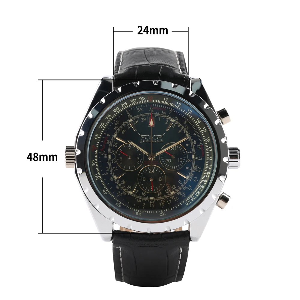 Часы наручные мужские автоматические роскошные механические с кожаным ремешком