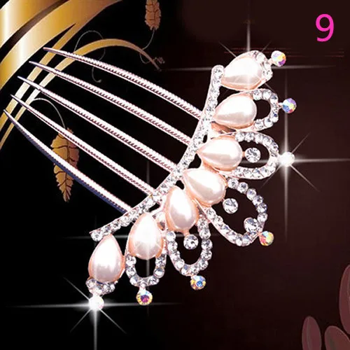 Хрустальные стразы бусины шпилька цветок заколка для волос гребень свадебные