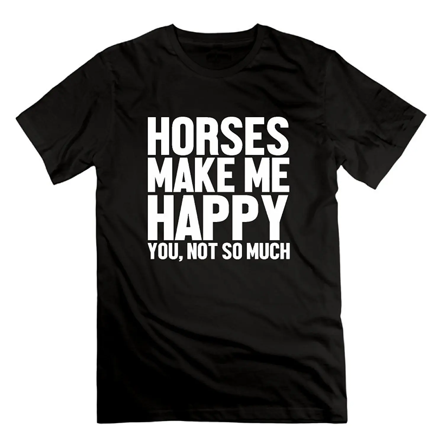 

Horses Make Happy Not So Much Funny Boy T Shirts Summer Short Sleeves Cotton T-Shirt Tee Print T Shirt Short
