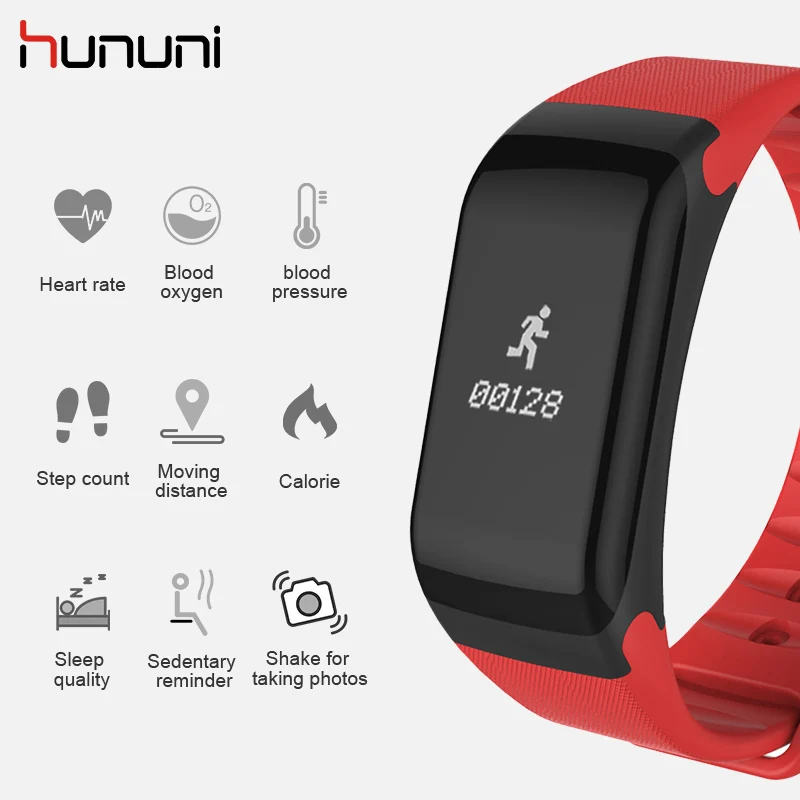 Hununi F1Smart браслет 0 66 дюймов монитор артериального давления Браслет