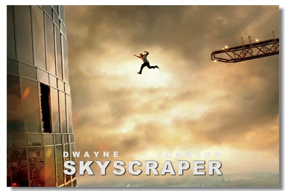 Custom Canvas Wall Decor Skyscraper Wallpaper Dwayne Johnson Poster Cafe Stickers Living Room Decorations #0680# | Дом и сад