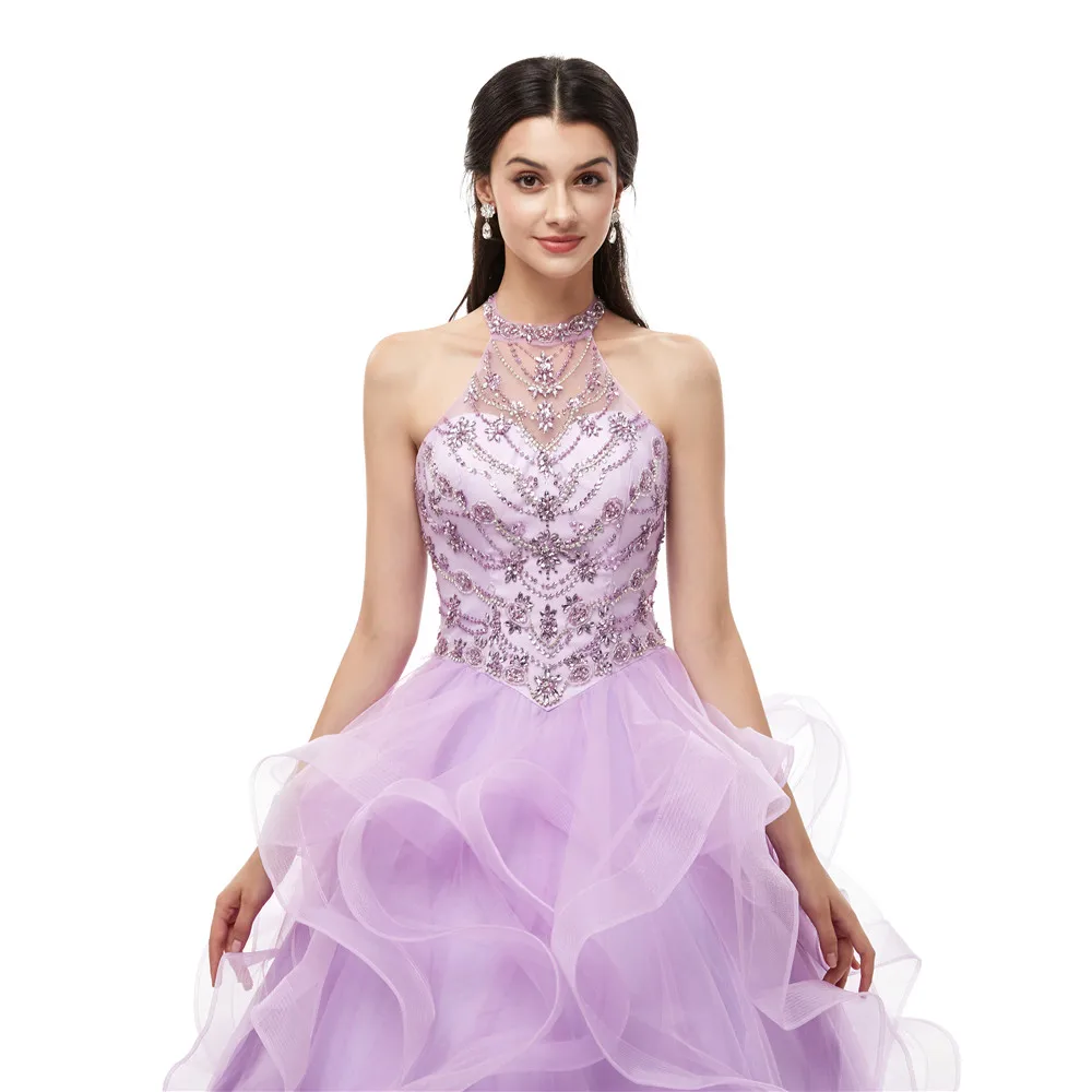 Очаровательные сиреневые платья jaevini для Quinceanera длинное бальное платье с лямкой