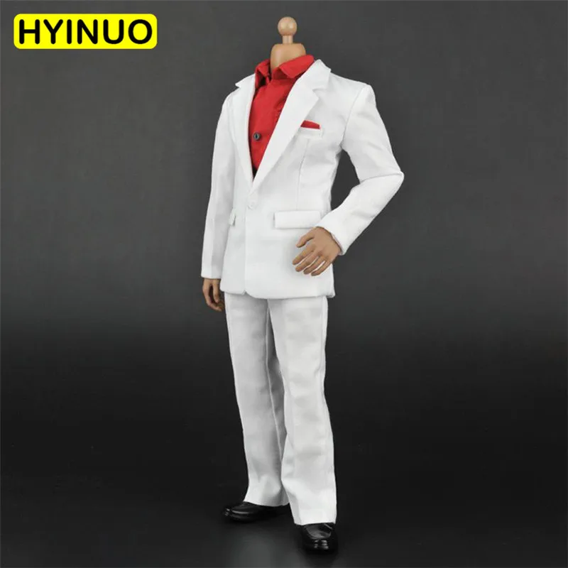 

1/6 Scale Male Suit Men White Truth Suit Clothes Suit Formal Wear Clothes Clothing Set F 12" Action Figure Male Body Doll