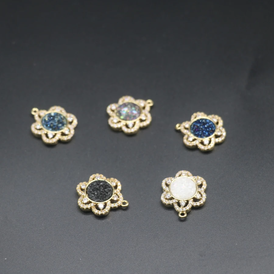 Новое поступление 1 дюжина ожерелья с титановым друзовым агатом ожерелье золотой