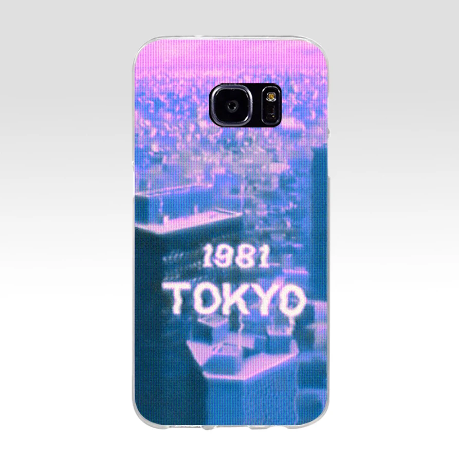 154H эстетика vaporwave Мягкий ТПУ силиконовый чехол для samsung Galaxy s6 s7 edge s8 s9 plus |