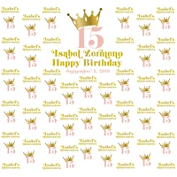 custom mis quince gold princess crown happy 15 birthday photo studio background high quality computer print party backdrop