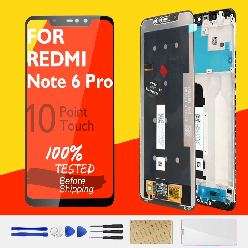 Для Xiaomi Redmi Note 6 Pro ЖК-дисплей 10 сенсорный экран для Redmi Note 6 Pro ЖК-дигитайзер Запасные части