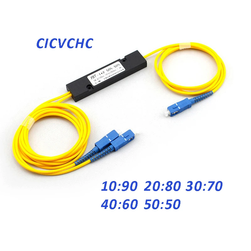 2pcs FBT 1x2 Coupler - 10:90 20:80 30:70 40:60 or 50:50 Ratio -1310/1550nm SC/UPC ABS Box -0.5m/Optical Fiber | Мобильные телефоны