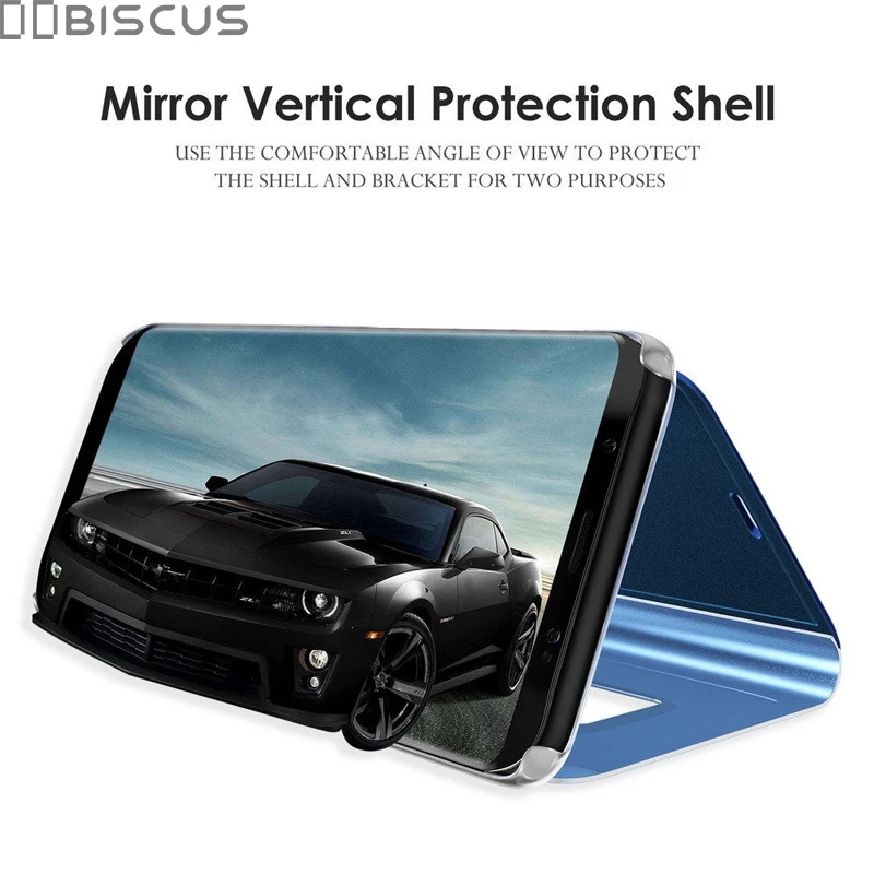 Прозрачный зеркальный умный флип-чехол для huawei Y7 Y6 Prime Y5 Lite Y9 P30 Pro Lite P Smart Plus DUB-LX1 FIG DRA LX5 POT