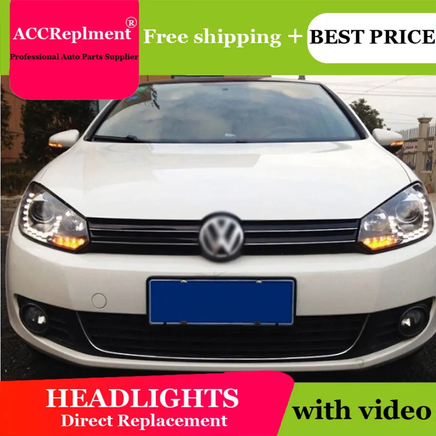 Авто. PRO 2009 2013 для гольф vw MK6 фары Тюнинг автомобилей 6 DRL светодиодный слезы глаза