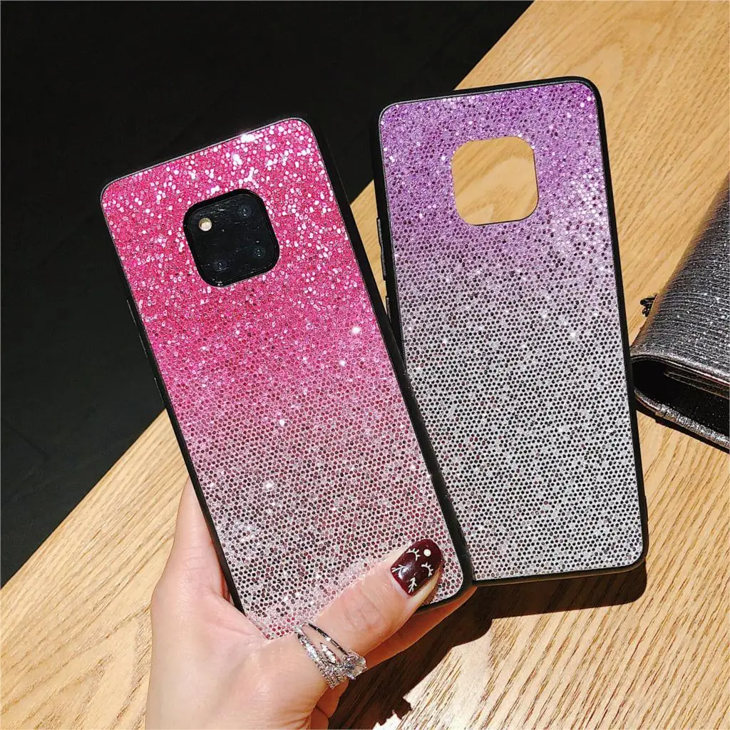 Блестящий чехол в градиентном для телефона huawei P20 Lite Pro P10 плюс Коврики 10 20 Pro/Honor 9 с