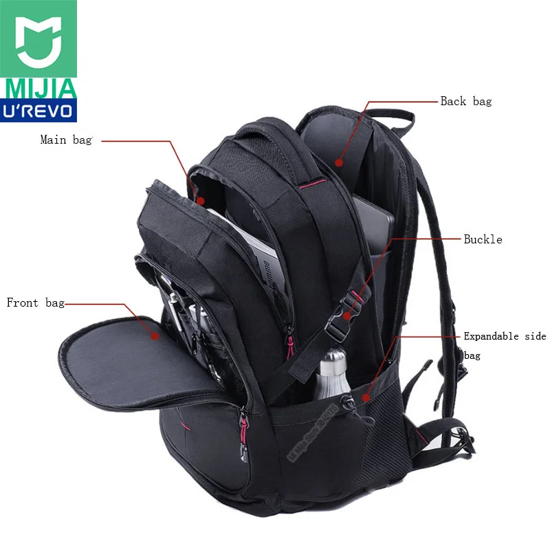 Xiaomi UREVO 25L Большой Вместительный мужской рюкзак 15 дюймов сумка для компьютера Водонепроницаемая дорожная сумка многофункциональный рюкзак