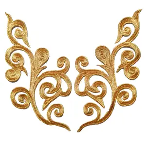 Золотые нашивки для одежды, вышитые аппликации Цыганский, Богемия, 2 шт.