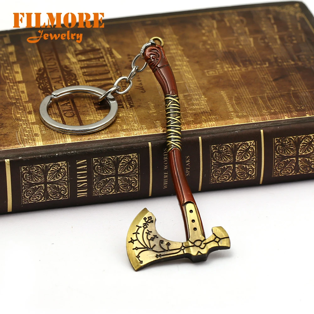 Изысканный Резные Бог войны 4 брелок с кратосом сплав щит Левиафан ледоруб