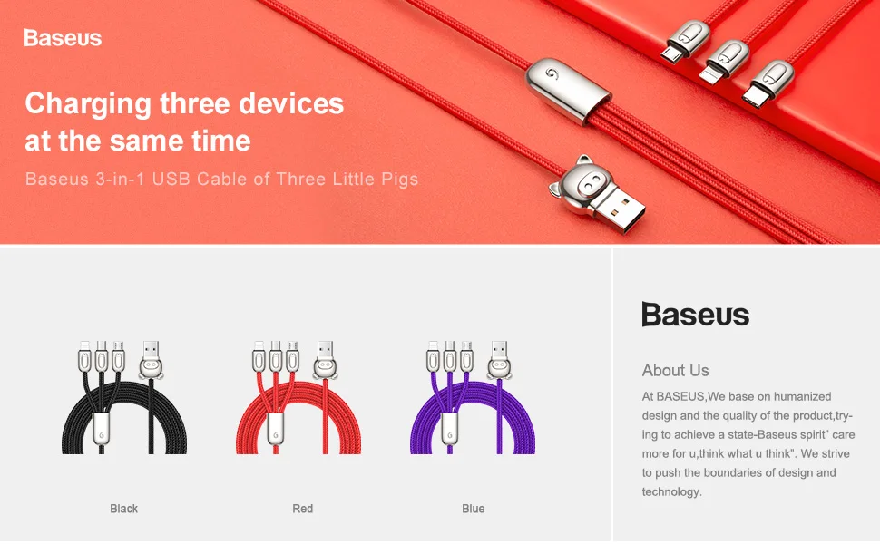 Baseus 3 в 1 USB кабель для iPhone Xs Max X Xr 8 Micro USB кабель для мобильного телефона Быстрая зарядка зарядное устройство usb type C type-c кабель
