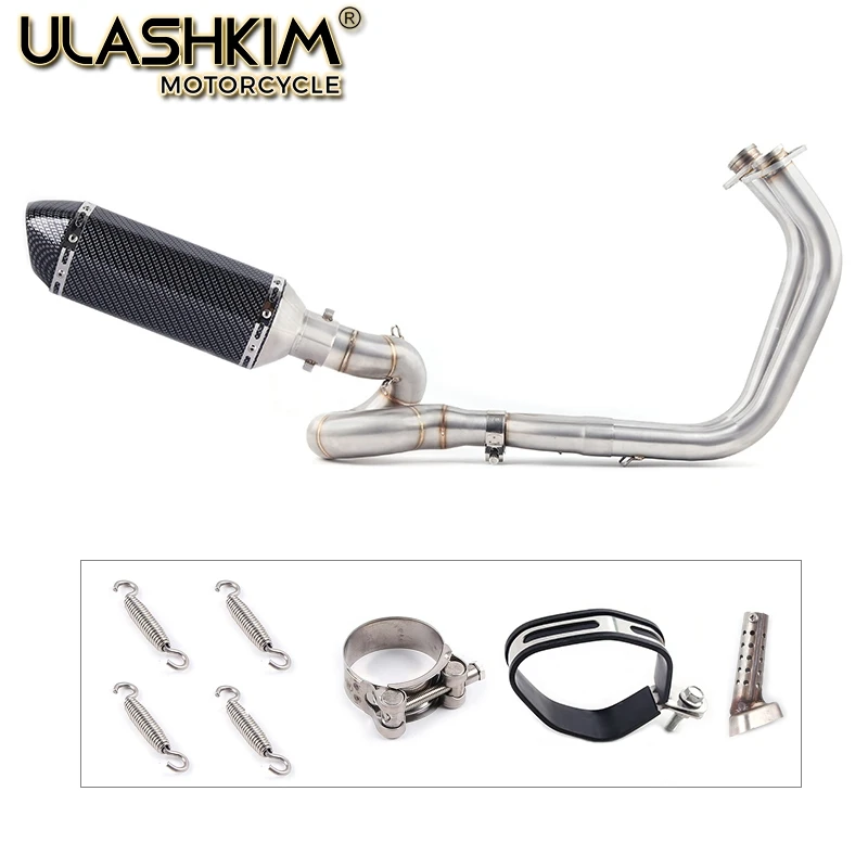 

Motorcycle Exhaust Muffler Middle Link Pipe Full System Slip On For kawasaki NINJA650R ninja650 Z650 2017 2018