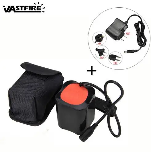 With Charger 20000mAh 8,4 V аккумулятор подходит для T6 L2 светодиодный x2 x3 велосипедный светильник фары - Цвет: With Charger