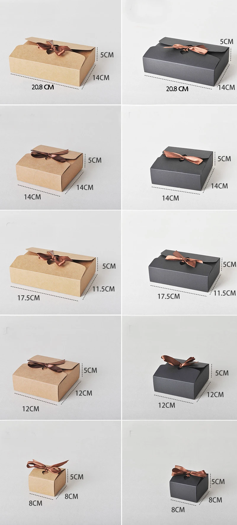 Крафт-бумажная коробка с лентой и бумажный пакет DIY для свадьбы, дня рождения, рождественской вечеринки, Подарочная коробка, винтажная Ретро сумка для украшения, 10 шт./лот