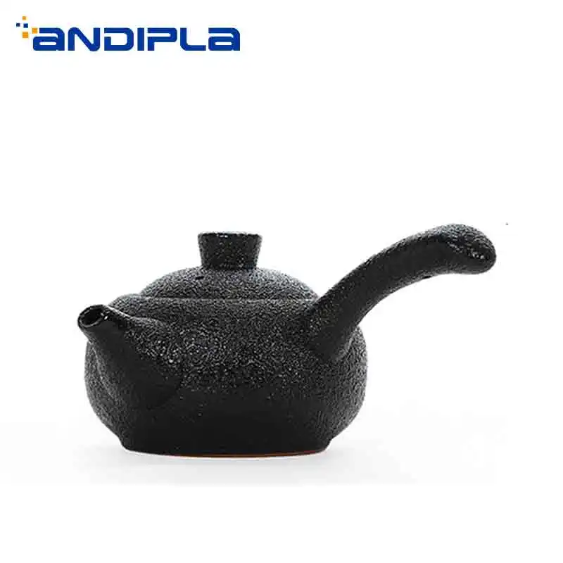 220 мл винтажная черная керамическая посуда в японском стиле для напитков чайник