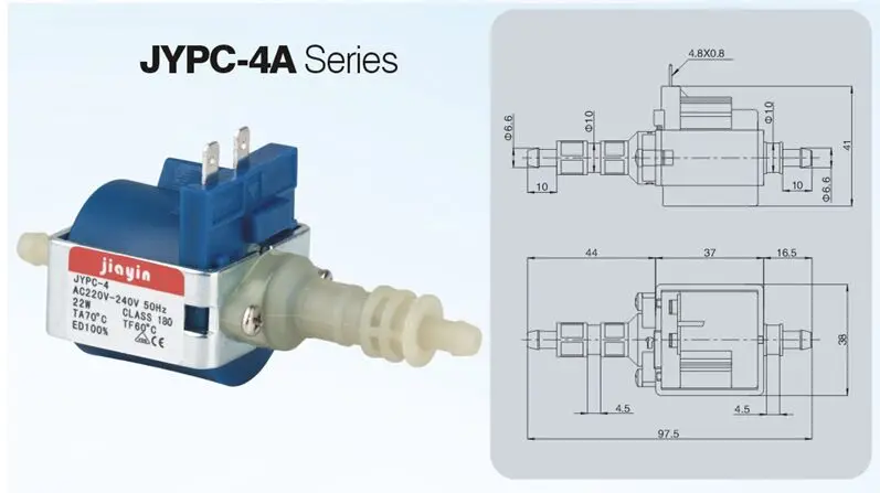 JYPC 4A 22W AC 220V 240V оригинальный плунжерный газа всасывания воды электромагнитный