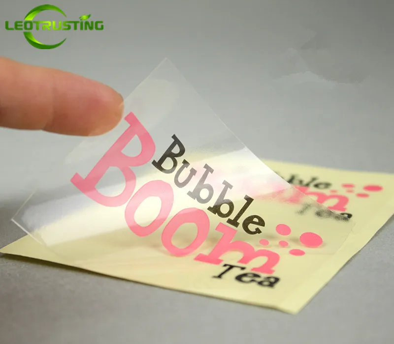 Leotrusting 1000 шт. Пользовательский логотип печатные прозрачные ПВХ клейкие наклейки
