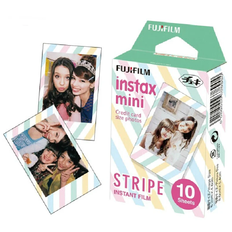 Fujifilm Instax Mini Film Stripe 10 листов фотобумага для мгновенного мини принтера 8 9 11 70 90