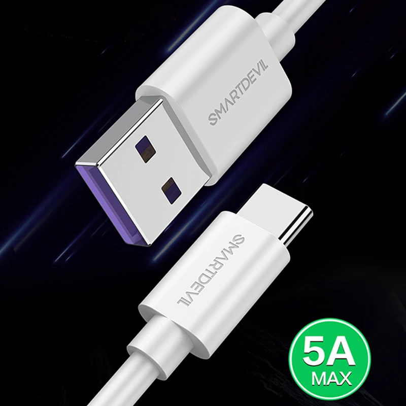 SmartDevil Тип C usb кабель 5A Быстрая зарядка для huawei быстрый мобильный передачи данных