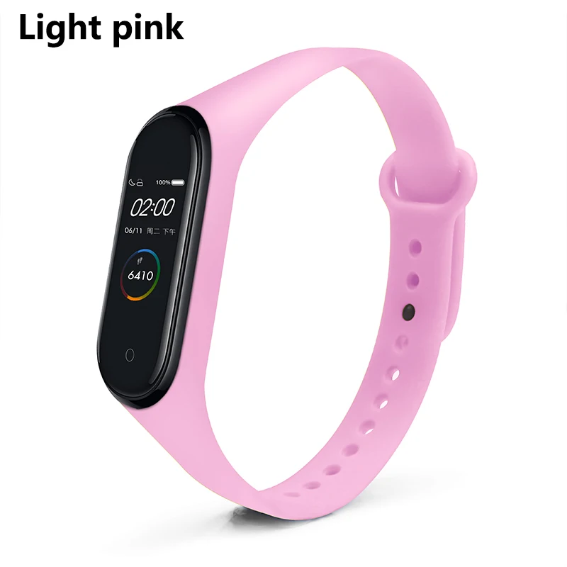 Light Pink BOORUI для xiaomi mi band 4 ремешок Модный Цветной mi band 4 ремешок силиконовый mi band 4 Ремень Замена для xiaomi mi 4 band - Цвет: Light Pink