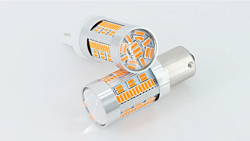 2x светодиодный CanBus без ошибок 1156 7506 7528 BA15S P21W светодиодный BAU15S PY21W T20 7440 WY21W для автомобилей сигнала поворота светильник без вспышки желтый@ 12 В