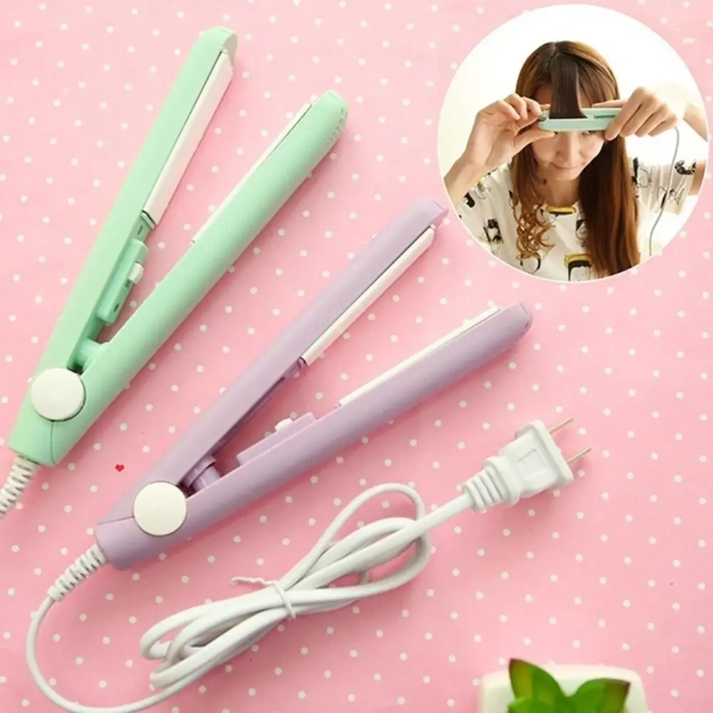 

4 colors Mini Ceramic Electronic Dual-purpose Perm Hair Curler Straightener Styling Tools Hair Curler Mini Hair straightener