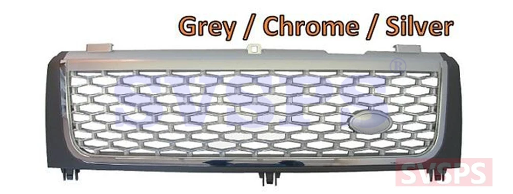 GREY CHROME SILVER Тюнинговые части, автомобильный Стайлинг, наддув, передняя средняя решетка решетки для Land Rover для Range Rover vogue L322 2002-2005 год - Цвет: GREY CHROME SILVER