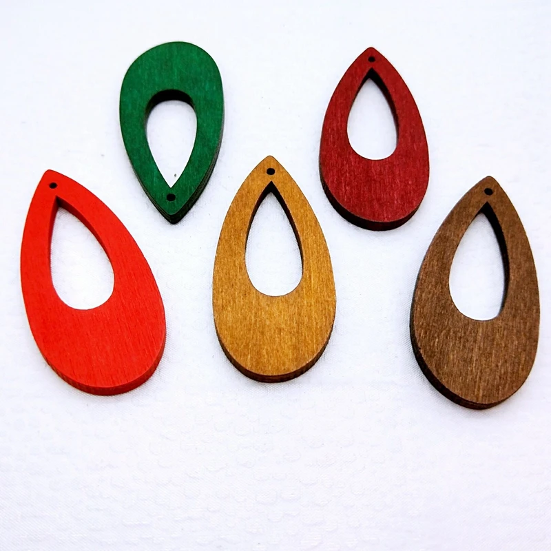 

20pcs hollow out 60mm unfinished wood earring teardrop shapes diy unfinished pendant jewelry necklace earrings making