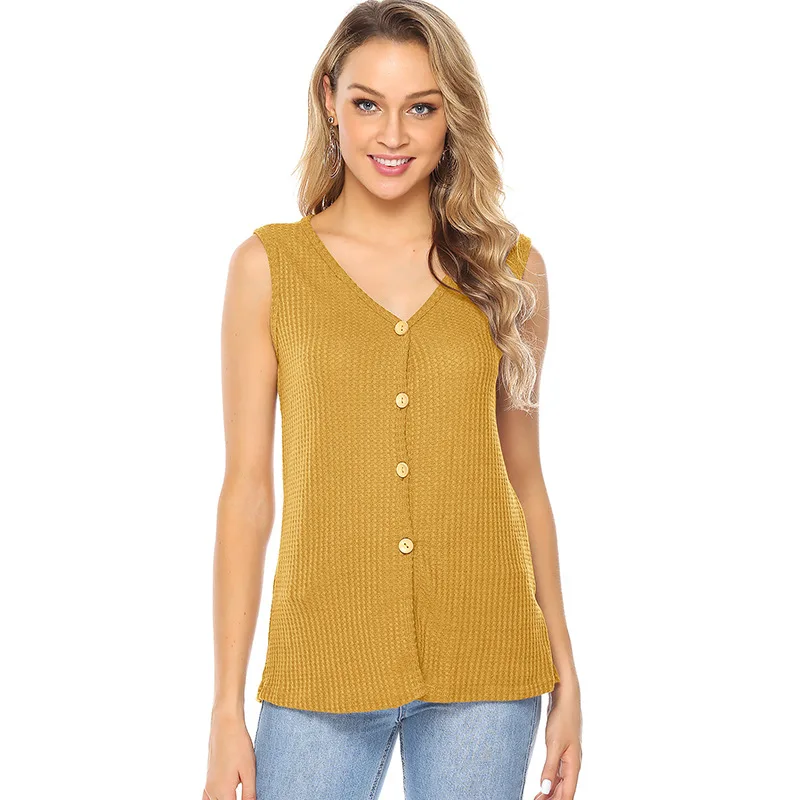 Женская летняя сексуальная майка с v образным вырезом Повседневная свободная