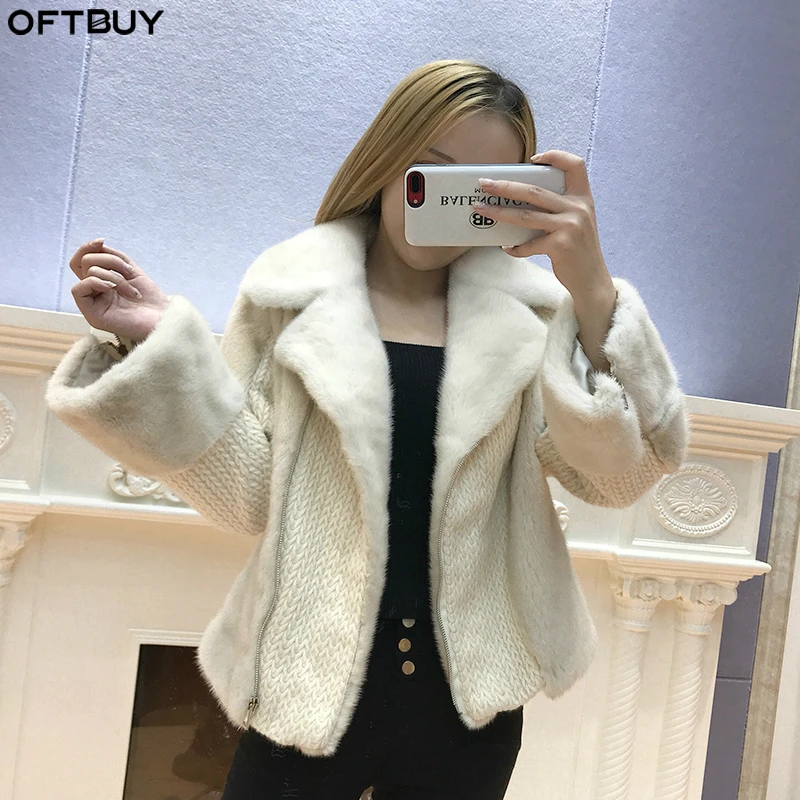 Зимняя куртка женская брендовая 2019 натуральная норка шуба отложной воротник