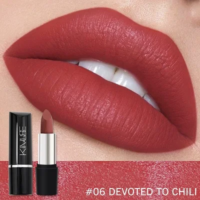 06 Devoted To Chili KIMUSE, брендовая губная помада для макияжа, матовая, стойкая, водостойкая, Обнаженная пигментная губная помада, матовая, Batom, косметика для губ, 10 цветов, Maquillaje - Цвет: 06 Devoted To Chili
