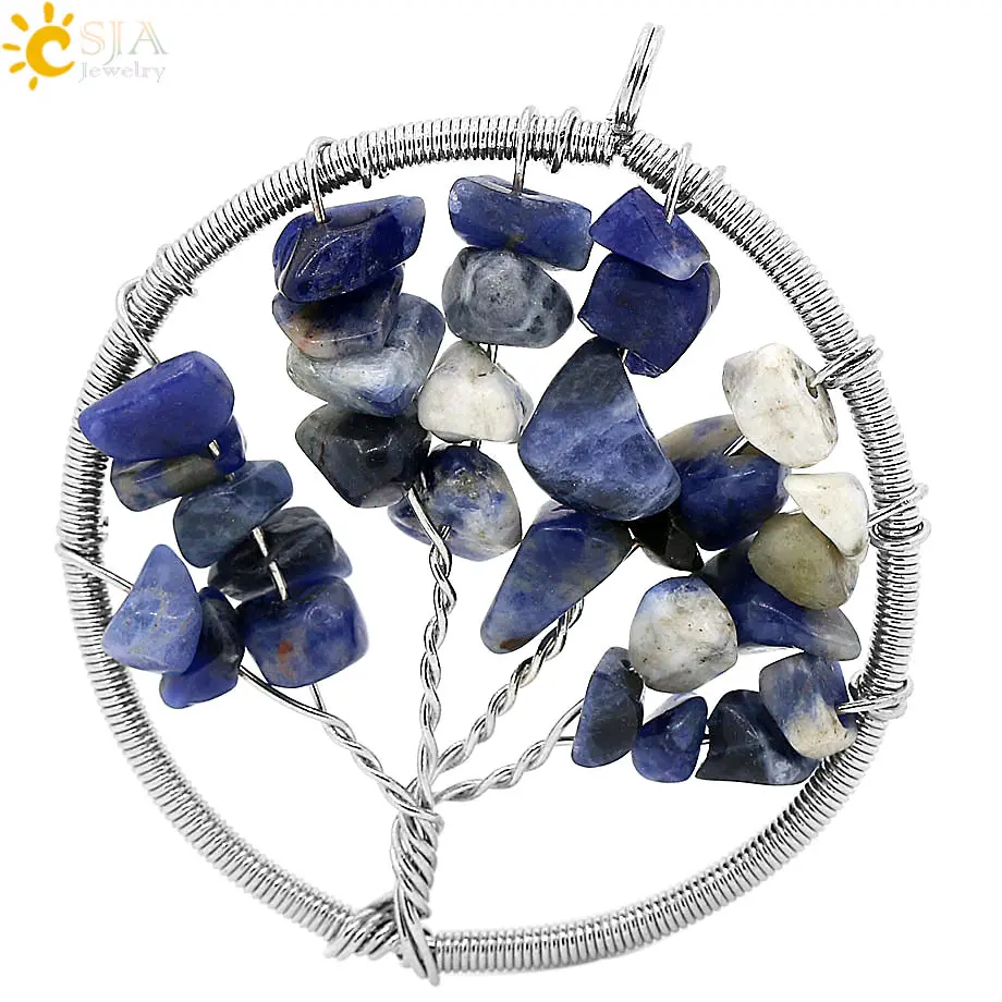 Женский кулон рейки CSJA из натурального камня с кристаллом исцеление радужная