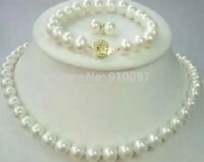 

Hot sell Noble- LHX54015S>>>Natural 8-9mm AAA White Freshwater Pearl Necklace Bracelet & Earring Sets (A0516)