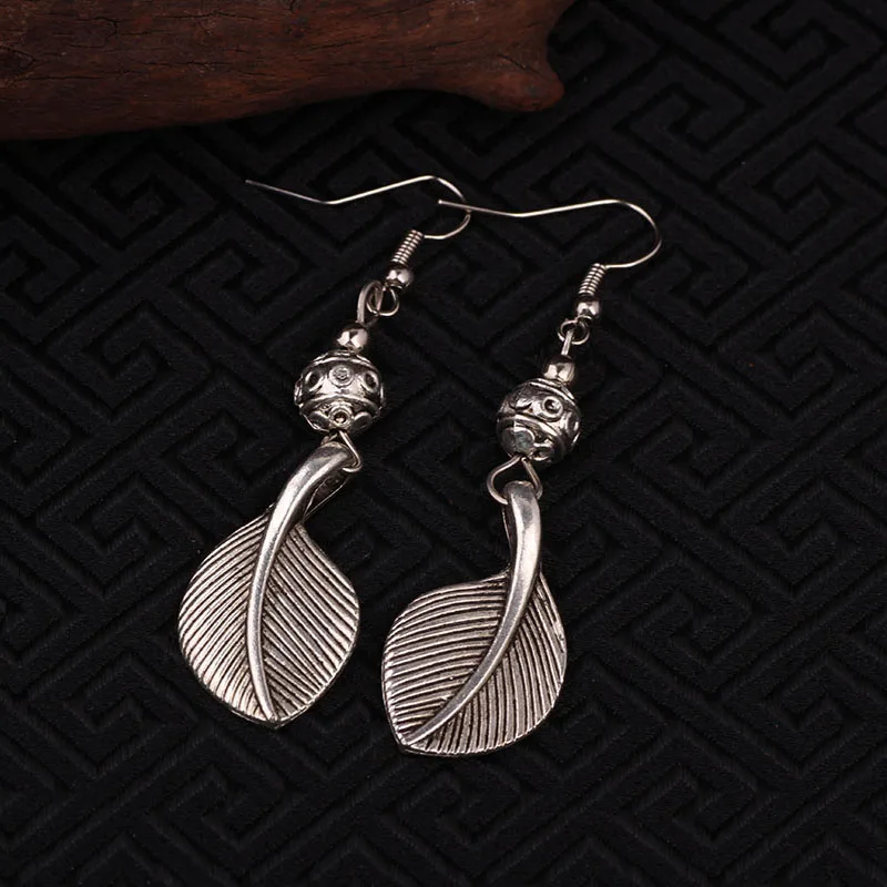 Модные Винтажные серьги подвески тибетские с серебряным покрытием в этническом