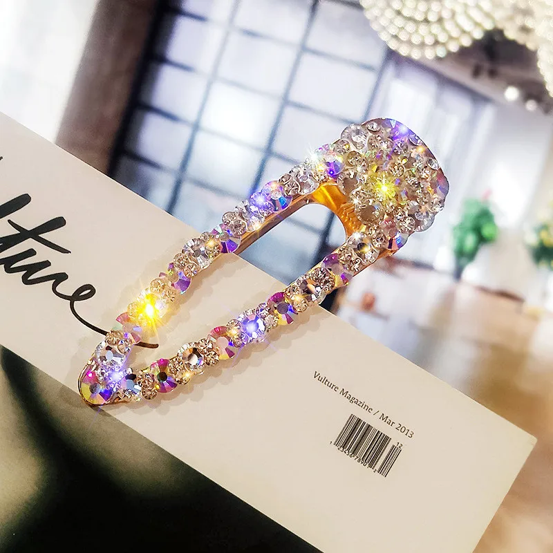 FYUAN, корейский стиль, полные стразы, шпильки для женщин, Bijoux, красочный кристалл, жемчуг, свадебные аксессуары для волос, ювелирные изделия, подарки