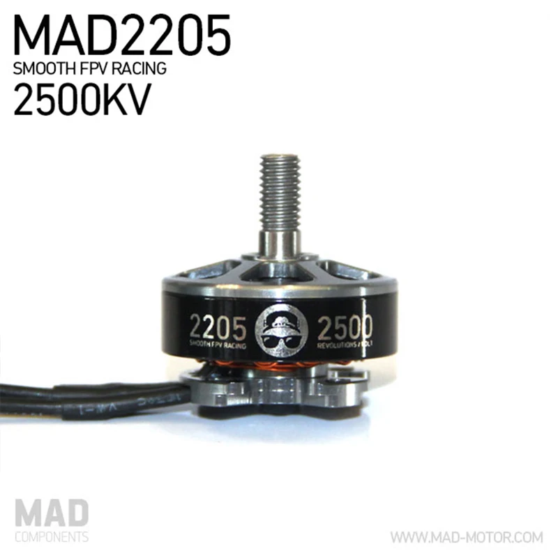 Бесщеточный двигатель MAD2205 2500 кв для гоночного квадрокоптера FPV и мультикоптера