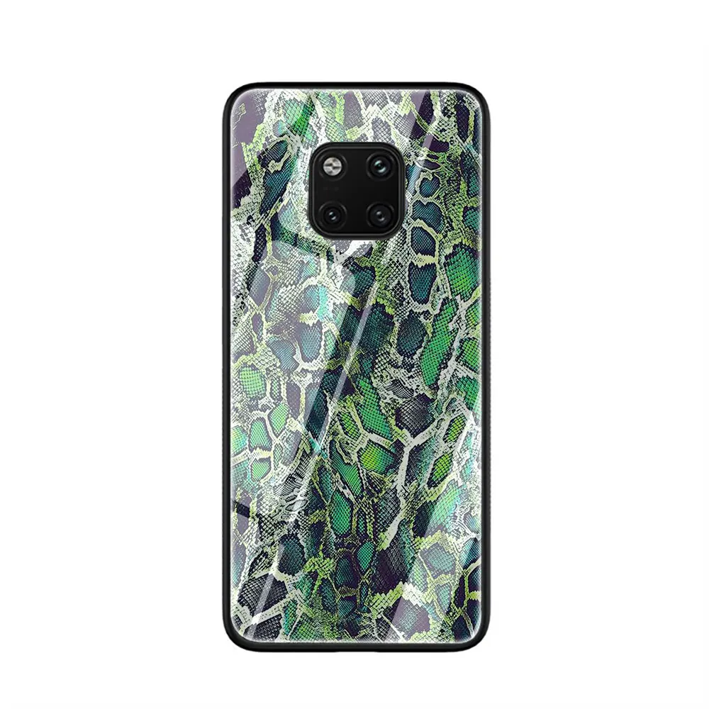 Покрытие из закаленного стекла змеиной кожи чехол для Huawei P10 P20 P30 mate 20 Honor 9 10 Lite Pro 7A 8X P Smart
