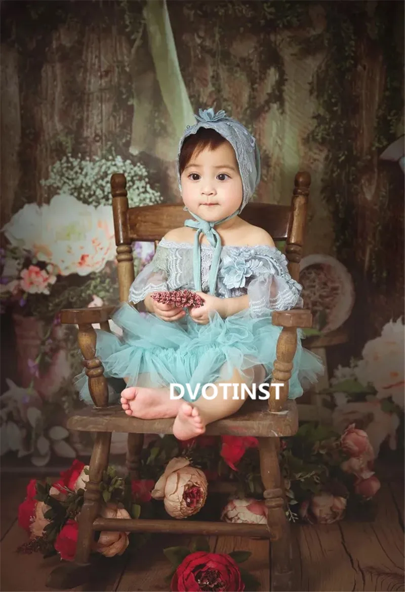 Dvotinst Baby Girls Photography Props Crochet Knitted Lace Dress Outfits Clothes Set Fotografia Accessories Studio Shoots | Детская