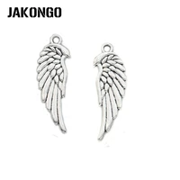 10pcs antique silver plated angel fairy wings charms pendants jewelry findings accessories making fit bracelet diy 33x12mm