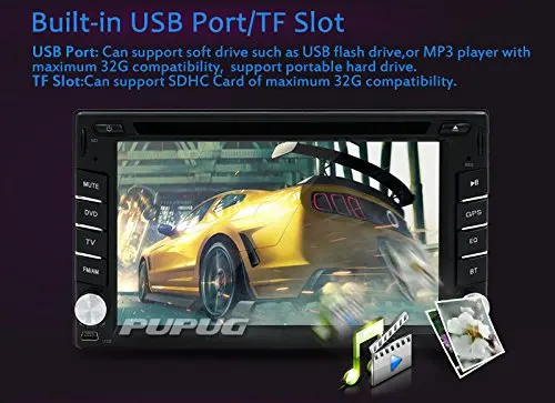 Бесплатный gps 6 2 &quotдвойной DIN Автомобильный мультимедийный DVD CD Видео плеер Bluetooth