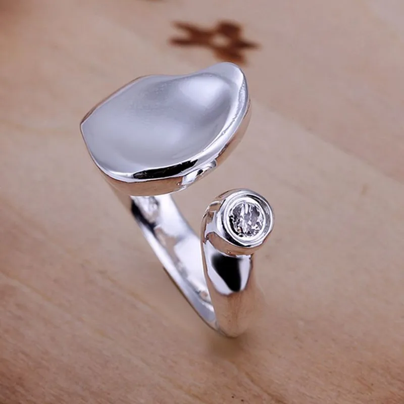 Ring Silver Plated sterling-silver-jewelry ring factory prices Inlaid Concave Heart Ring-Opened /HBLVTVMP ULVGFVTZ | Украшения и